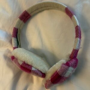 Burberry Pink and Cream Check ear muffs